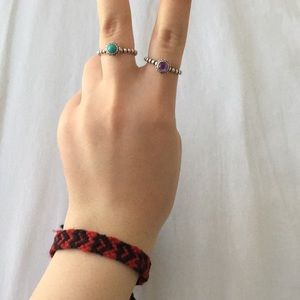 Black and Red Yarn Friendship Bracelet